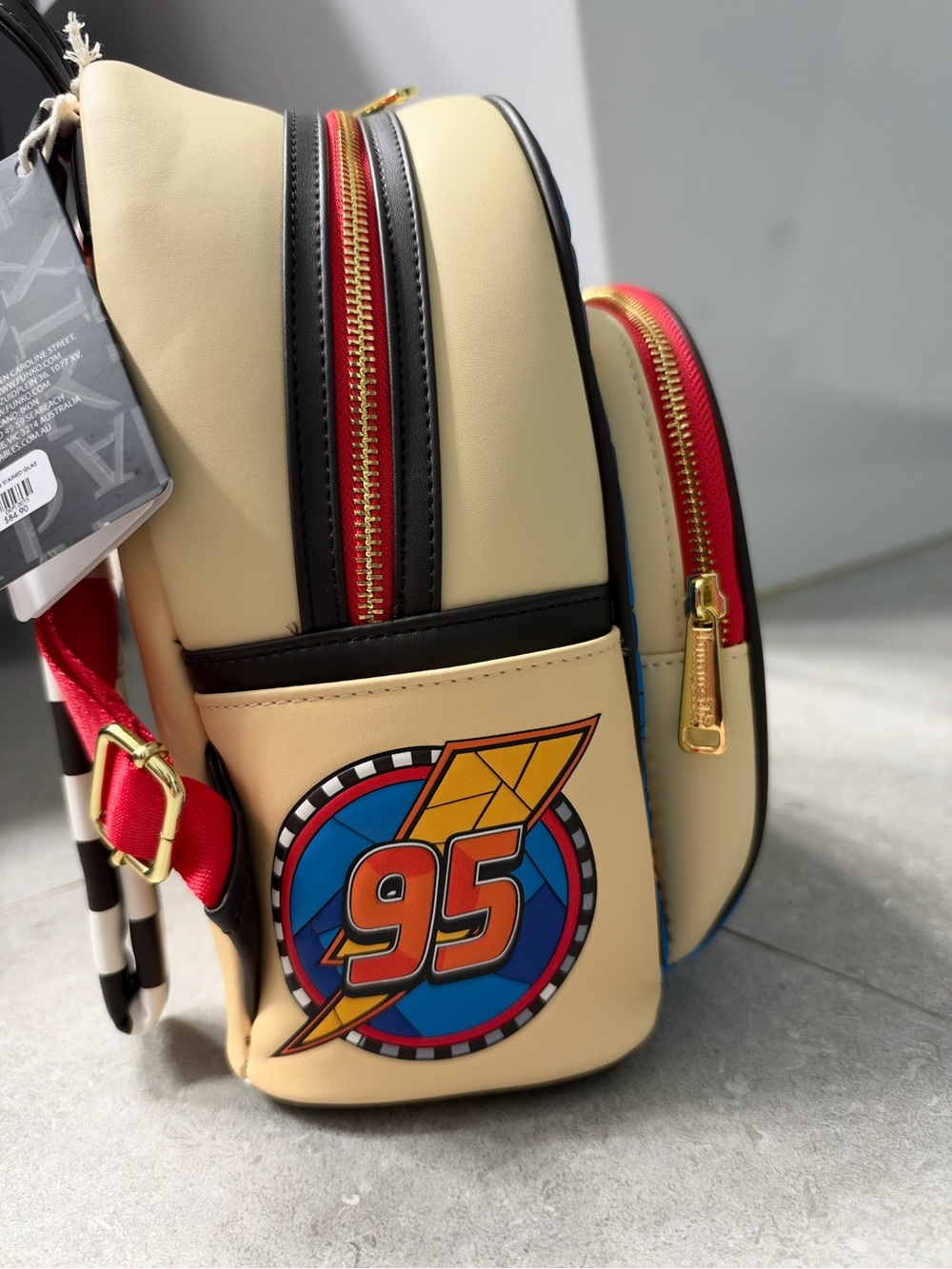 Disney Pixar Cars Lightning McQueen Loungefly Mini Backpack - Picture 2 of 4
